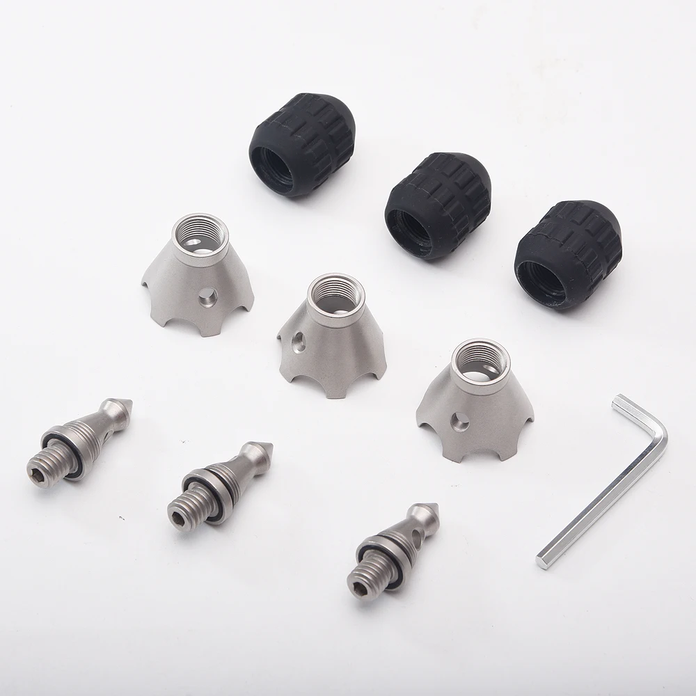 

Monopod Anti Slip Rubber pad Tripod Spike kit for leofoto Manfrotto Gitzo UNC3/8 Screw 3 in 1 set RRS Rock Claw spikes manbily