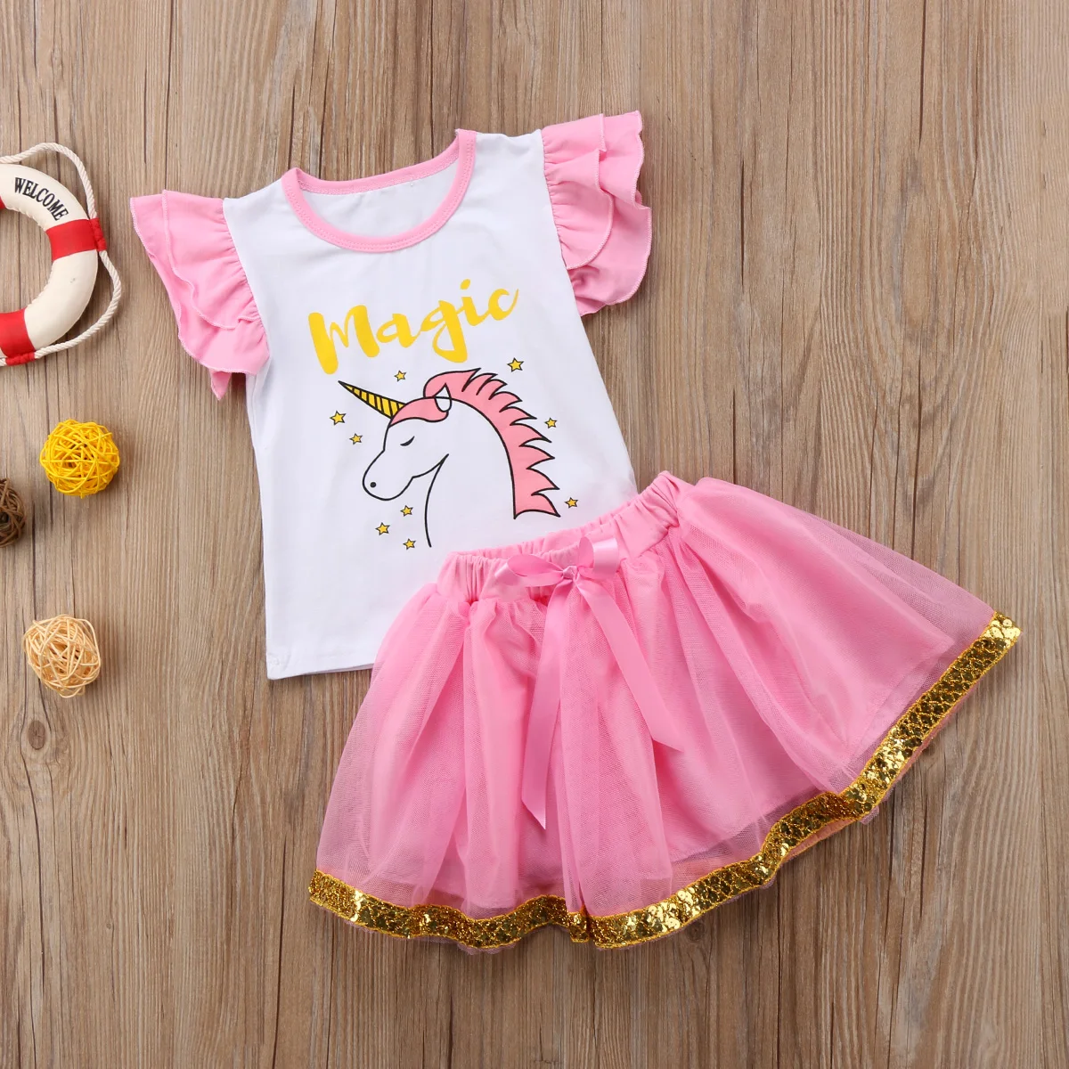 2 шт./комплект рубашка пачка без рукавов с оборками|kids girl clothes|girls brand clothesgirls clothes |