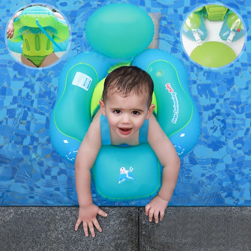 

Baby Inflatable Swimming Ring Pool Accessories 0-3 Years Soft Anti-turn Loop Float Bathing Kids Double Raft Safe Swimming Toys