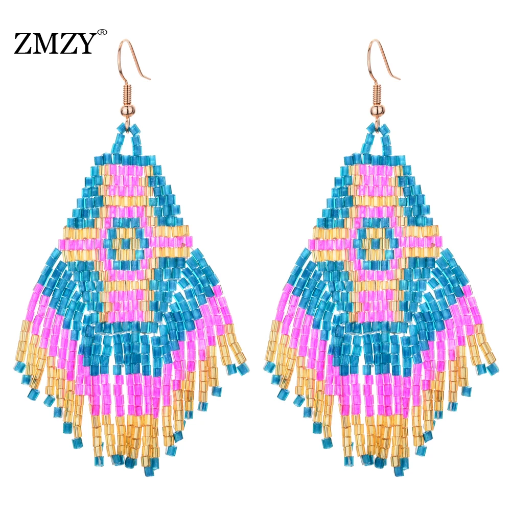 ZMZY новые женские модные стеклянные серьги подвески ювелирные аксессуары большие