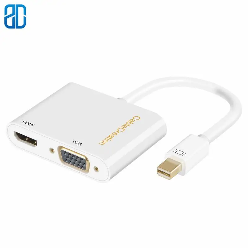 Mini DisplayPort To HDMI VGA адаптер 2 в 1 DP конвертер совместимый MacBook Pro IMac Air|Кабели VGA| |
