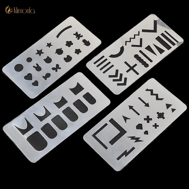 Mix 4 вида конструкций ногтей штамповка плиты полые из нержавеющей штамп шаблон