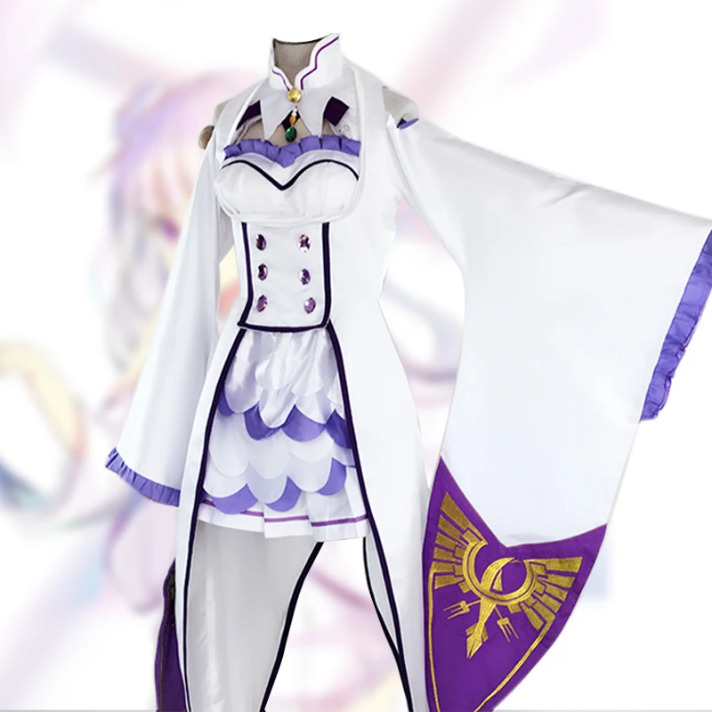 Парик для косплея Эмилии из фильма Re:zero Kara Hajimeru Isekai Seikatsu Re Life In a Different World From Zero White