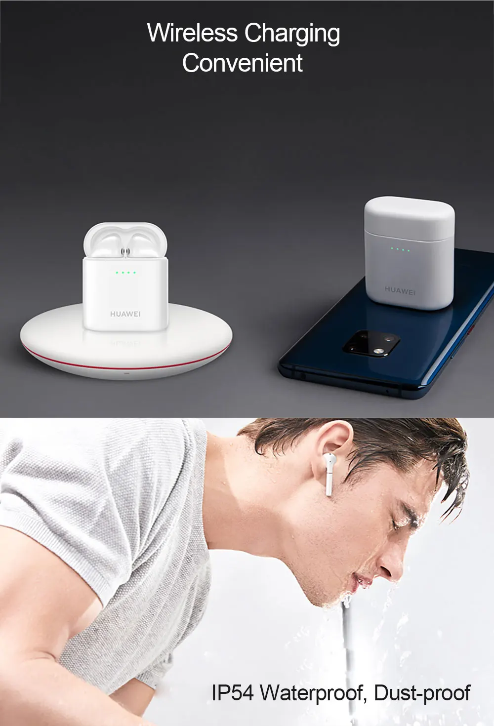 Huawei Freebuds 2/Freebuds 2 Pro Беспроводные Наушники Hi-Fi IP54 водонепроницаемая Bluetooth гарнитура Беспроводная зарядка двойной кран контроль