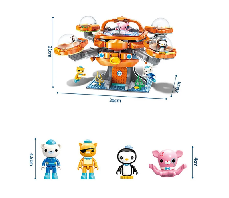 Octonauts строительный блок октопод Gup подводная лодка октябрь-Pod с GUP-C GUP-E GUP-D GUP-K GUP-I в стиле лего кирпичные игрушки Детский подарок