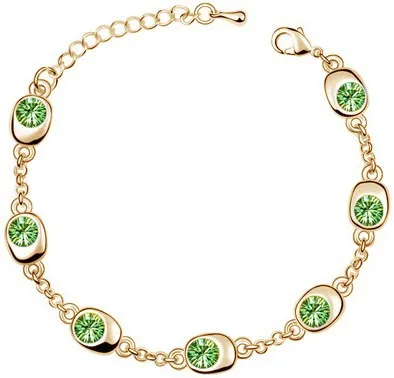 gold green Подарок на день рождения, высокое качество, 7 бусин, Звездные глаза, браслеты с кристаллами, модные ювелирные изделия, 12 цветов, милые Подвески для женщин - Окраска металла: gold green
