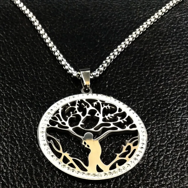 2021 модное ожерелье из нержавеющей стали с деревом жизни для женщин ожерелья