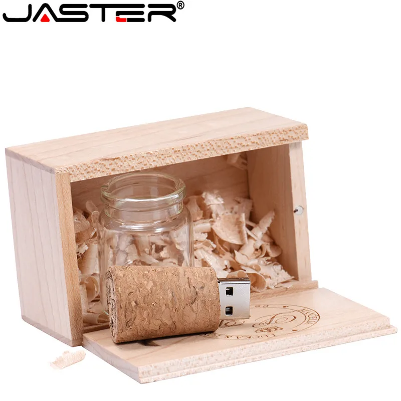 JASTER, Новое поступление, сумка-мессенджер, бутылка usb 2,0, карта памяти, стеклянная бутылка, usb флеш-накопители, деревянная пробковая флешка, 16 ГБ, 32 ГБ, 64 ГБ