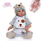 Кукла-младенец, Реалистичная, силиконовая, в синем платье, 48 см