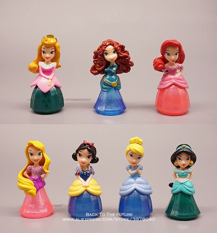 

Disney Cinderella Snow White Belle princess 7cm 7pcs/set Action Figure Anime Decoration Collection Figurine Toy model children