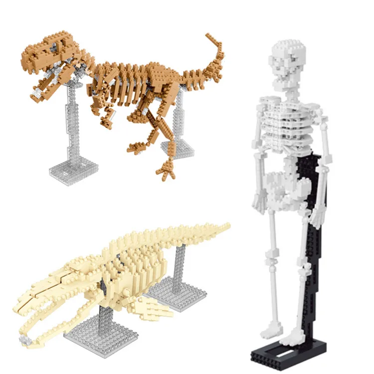 YZ микро блоки кости динозавров DIY Строительные кирпичи Акула 3D модель игрушки
