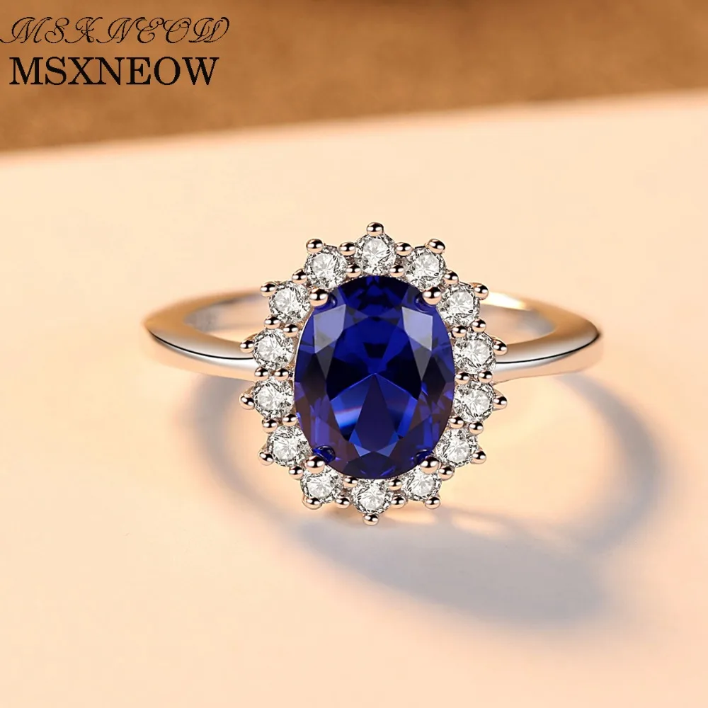 MSXNEOW Adjustable wedding Ring Oval 100% Natural Gemstone Topaz 925 Sterling Silver Jewelry Fine For Women SR0078 | Украшения и