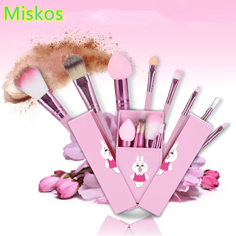 Kawaii Make up Кисти для девочек милый кистей макияжа набор косметический глаз Фонд