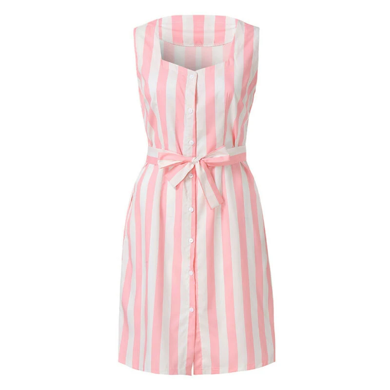 Женское Полосатое платье женское пляжное летнее стильное праздничное