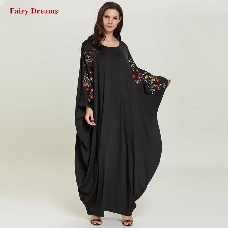 Черный Халат abaya в Дубае Турецкая индейка, платья из Бангладеш, кафтан, марокканский, арабский, мусульманское платье с вышивкой, длинное мусульманское платье