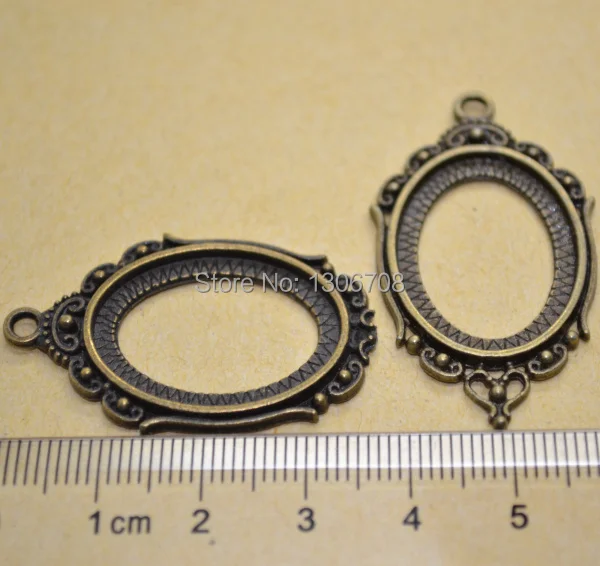 30 шт./лот Античная Металлическая Бронзовая рамка пустая подвеска полый