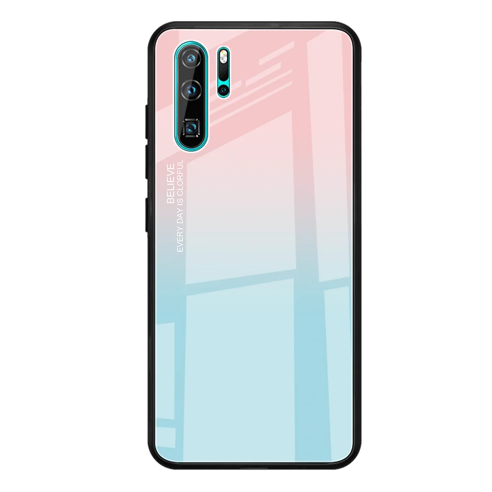 07 Чехол из закаленного стекла с изображением Луны и космоса для huawei P20 Lite P20 Pro P30 Lite P30 Pro, силиконовый чехол для телефона с рисунком - Цвет: 07