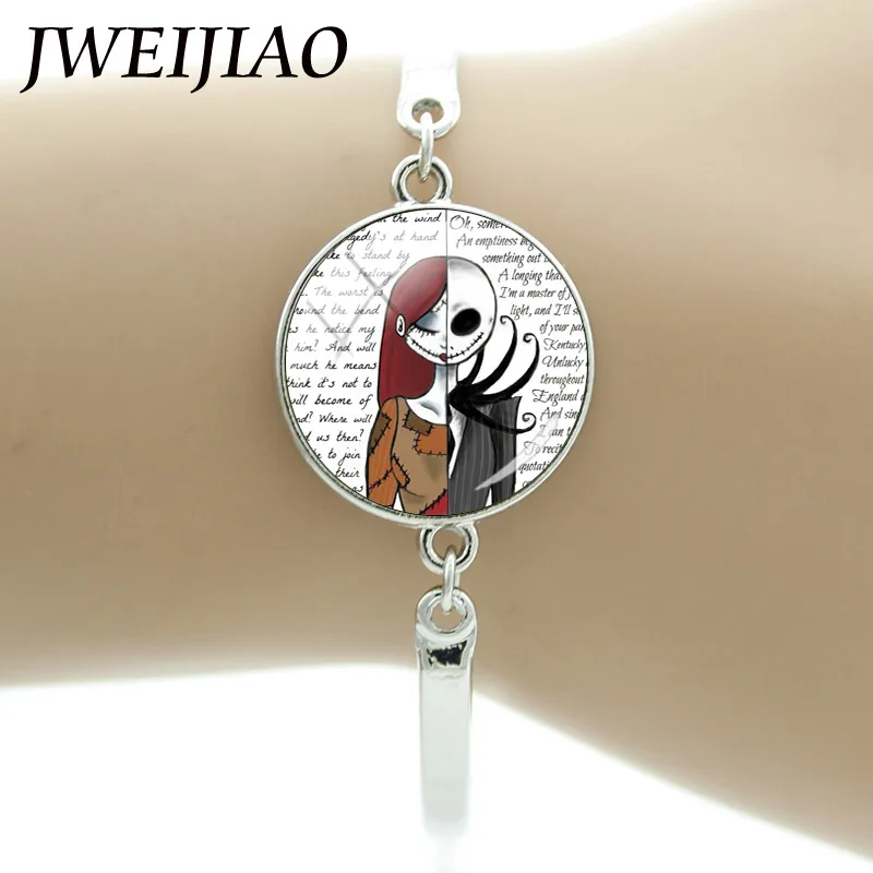 JWEIJIAO Кошмар перед Рождеством Джек Скеллингтон Салли Шарм-браслет Хэллоуин