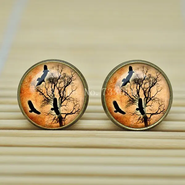 1 пара Стимпанк Корона Серьги винтаж стиль гот стекло Кабошон B1182 | Украшения и