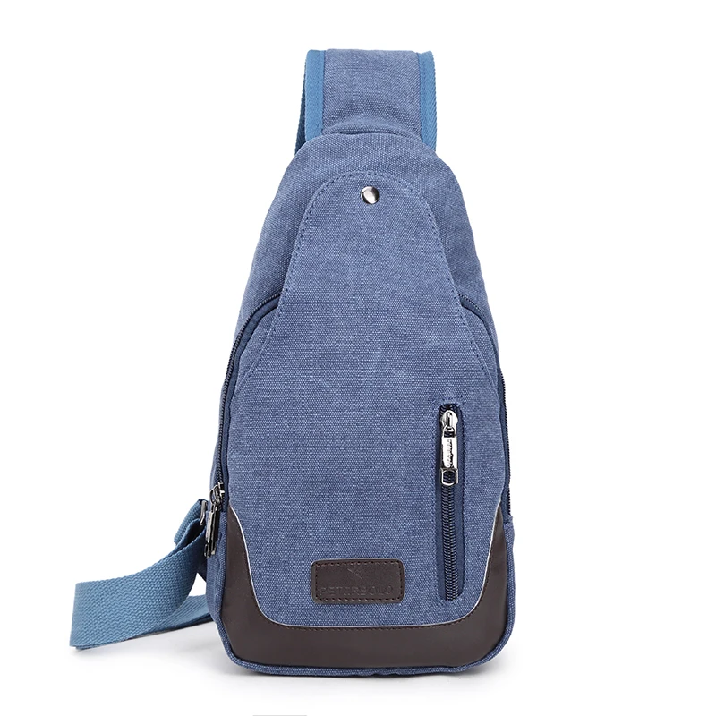 

Vintage Men Canvas Chest Bags 2017 Retro Man Shoulder Bag High Quality Two Zipper Handbags Husband Gift