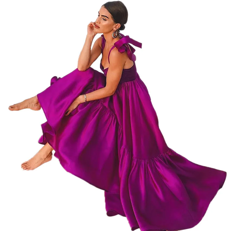 Женское сексуальное платье без рукавов с открытой спиной повседневное длинное