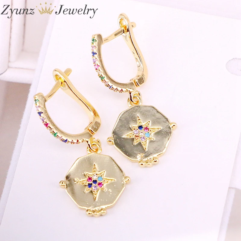 5 пар изящные серьги-капельки в круглой форме с золотыми