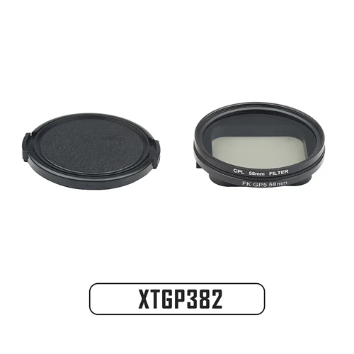 XTGP382 58 мм CPL фильтр для GoPro Hero 7 6 5 черный водонепроницаемый чехол с крышкой объектива и адаптером аксессуары для Go Pro экшн-камеры - Цвет: XTGP382