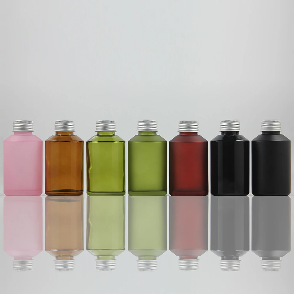 Cosmetic Packaging 125ml Glass Essential Oil Bottles With Aluminum Cap