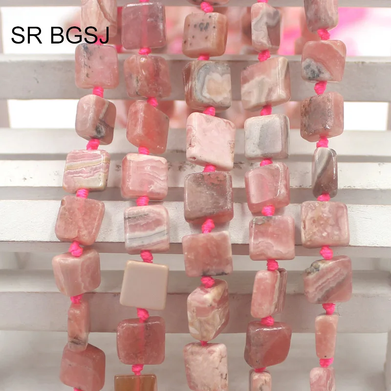 Бесплатная доставка 8 10 мм натуральный квадратный чистый Родонит драгоценный