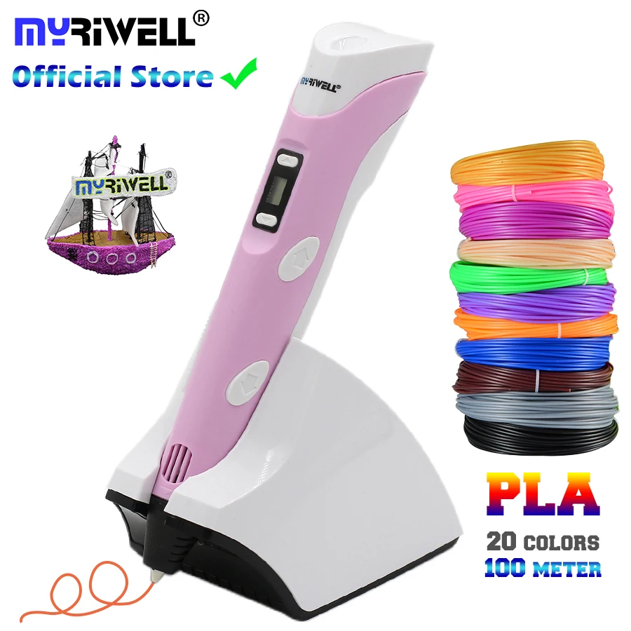 Myriwell Беспроводная зарядка низкая температура 3D Ручка PCL/PLA 4th 3d печать Ручка встроенный аккумулятор 1500 мАч лучший подарок для детей