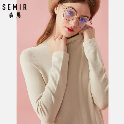 SEMIR, женский свитер,, зимние топы, водолазка, свитер для женщин, тонкий пуловер, джемпер, вязаный свитер, женская одежда - Цвет: coffee