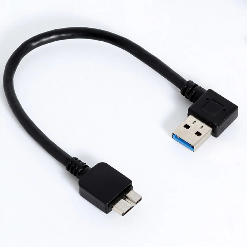 20 см USB 3,0 кабели-адаптеры под прямым углом ТИП A черный штекер к Micro B штекер кабели адаптеров подходит для компьютера