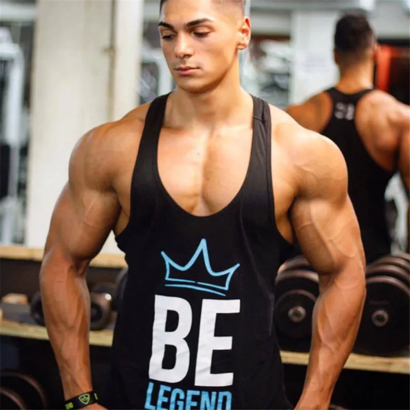 Мужская майка с принтом YEMEKE без рукавов круглым вырезом для фитнеса | одежда