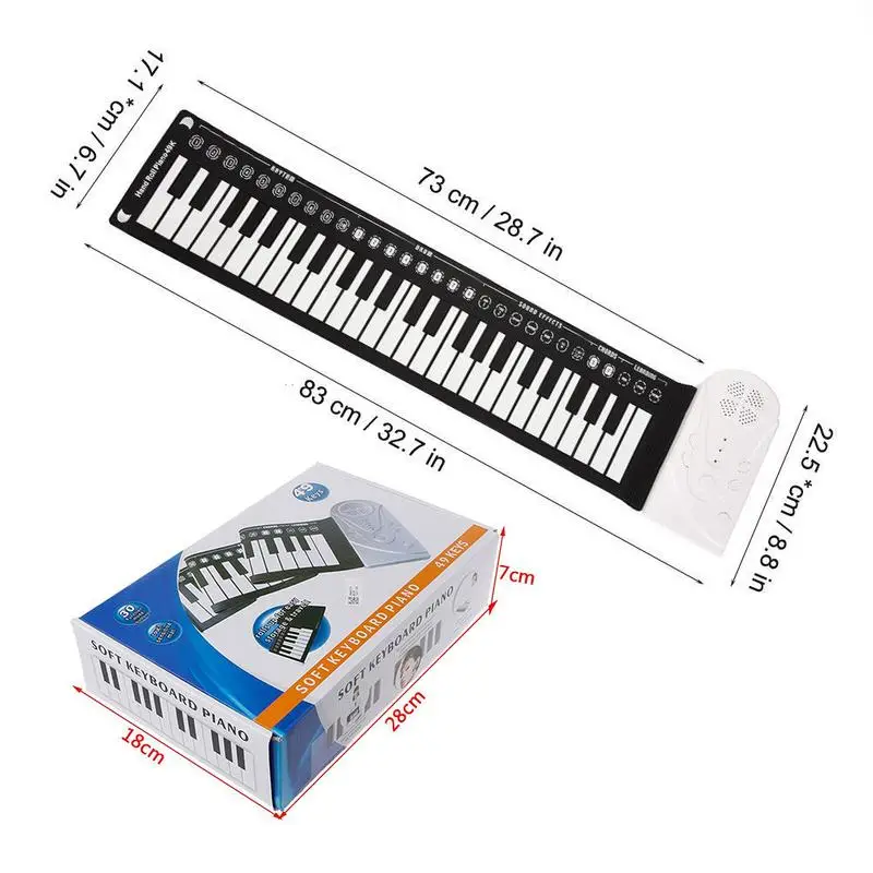 Профессиональный 49 Ключи ручной Roll Up пианино USB MIDI контроллер клавиатуры