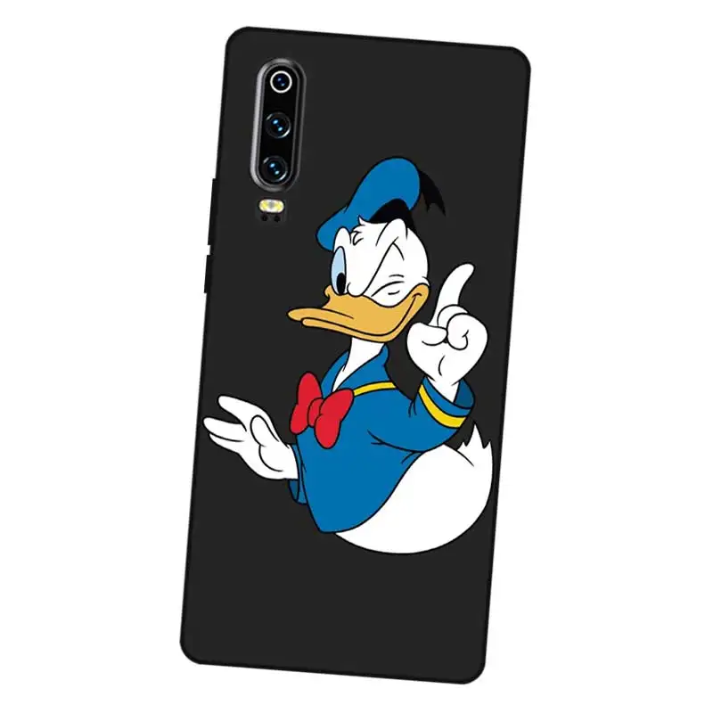 Уникальный Черный силиконовый чехол P046 с Дональдом Даком для Huawei P8 P9 P10 P20 P30 Lite Pro P