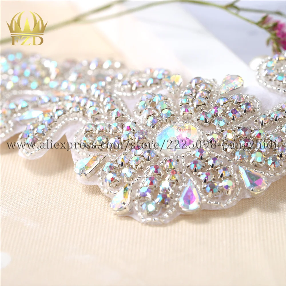 FZD 10 Piece AB Rhinestone Applique Patch Sew On Garment Motif Glass Appliques Wedding Iron Diamante Shiny Ctystal Trim | Дом и сад
