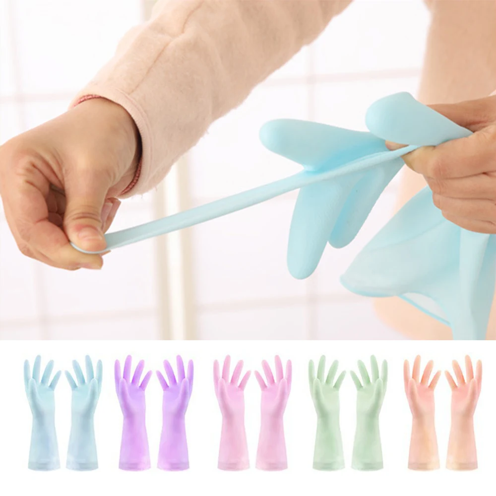 Нескользящие текстурные прочные чистящие перчатки из ПВХ для одежды тарелок