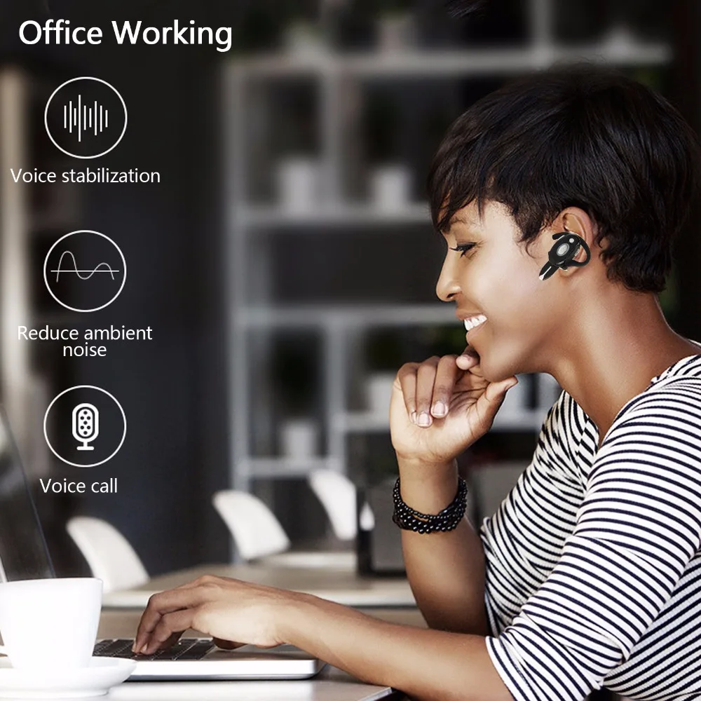Bluetooth гарнитура бизнес Беспроводные наушники с микрофоном стерео для Samsung iPhone