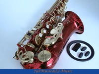 eb alto saxophone red body and lacquer gold key free lorico accessory