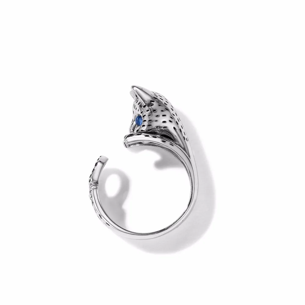 SILVERCUTE Solid 925 Sterling Silver Hug Cat Ring For Women Fine Jewelry Cute Animal Pet Kitty Adjustable Rings Gifts SCR6346G
