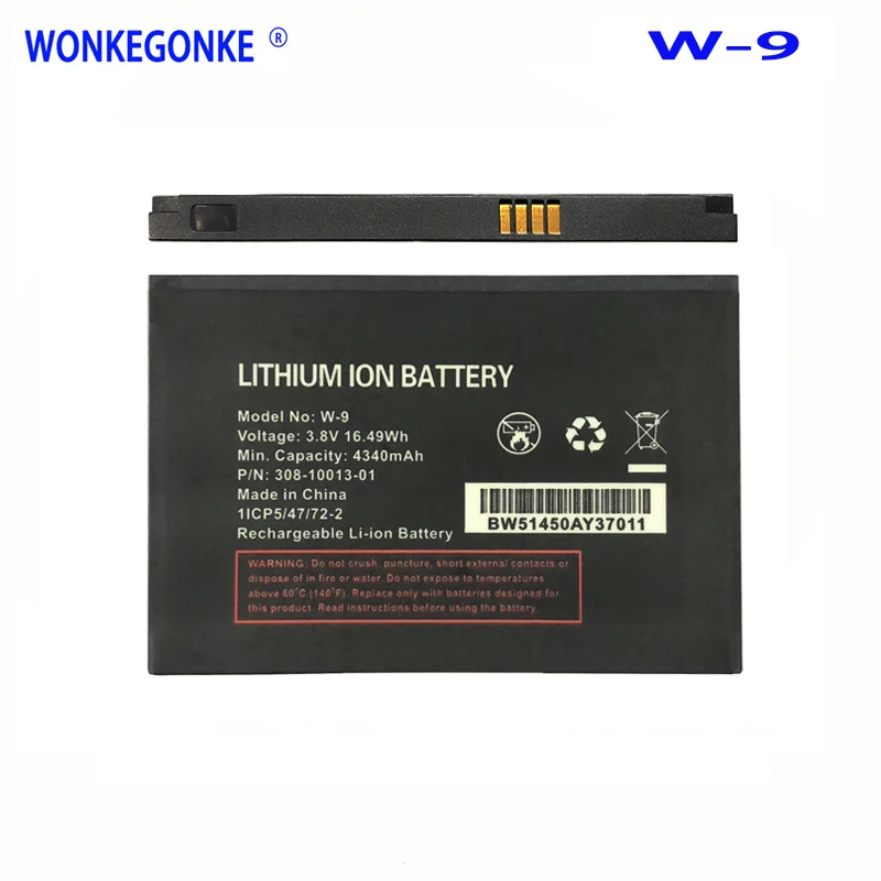 

WONKEGONKE 3.8V 4340mAh W-9 Battery For NETGEAR AirCard AC810S AC815 Verizon Jetpack Hotspot AC791L Batteries Bateria