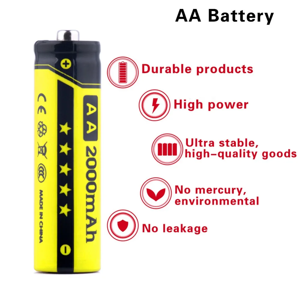 Чехол 4X 8X 12X 16X 20X HI CAPACITY с аккумулятором AA 2000MAH 1 2 V HR6 Ni MH перезаряжаемый аккумулятор