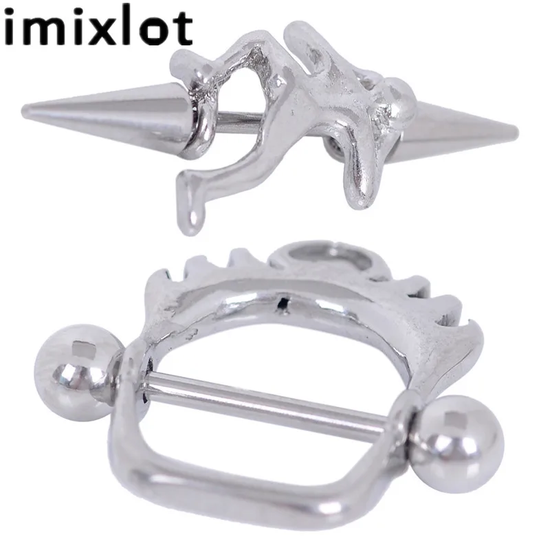 Imixlot пламя маленькая фигура из нержавеющей стали пирсинг для сосков женское тело