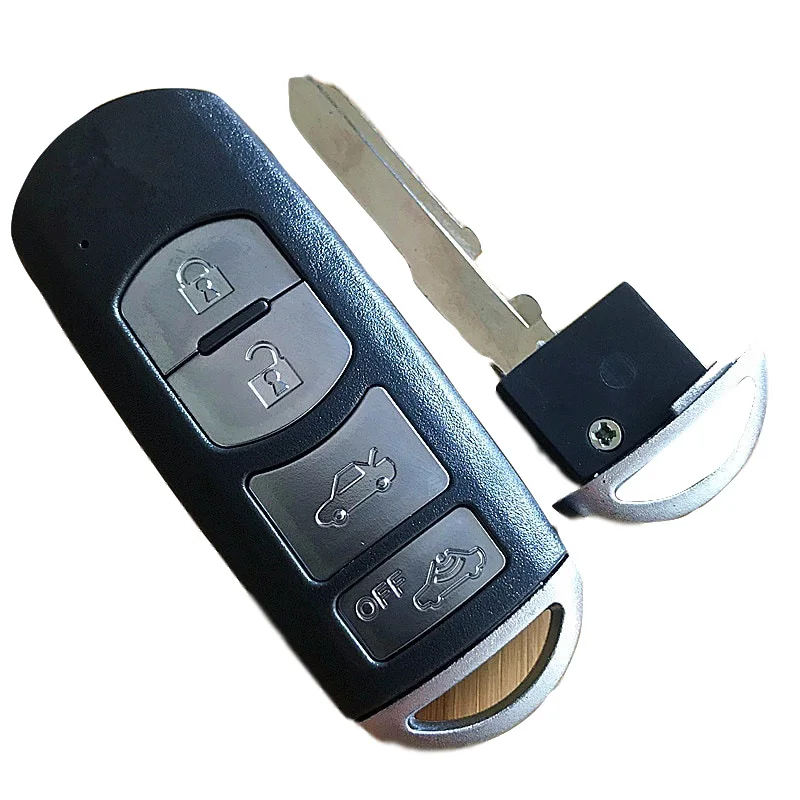 4 button Смарт-пульт дистанционного ключа оболочки 2 3 4 Кнопка подходит для Mazda X-5 Summit M3 M6 Axela Atenza с аварийным ключом - Количество кнопок: 4 button