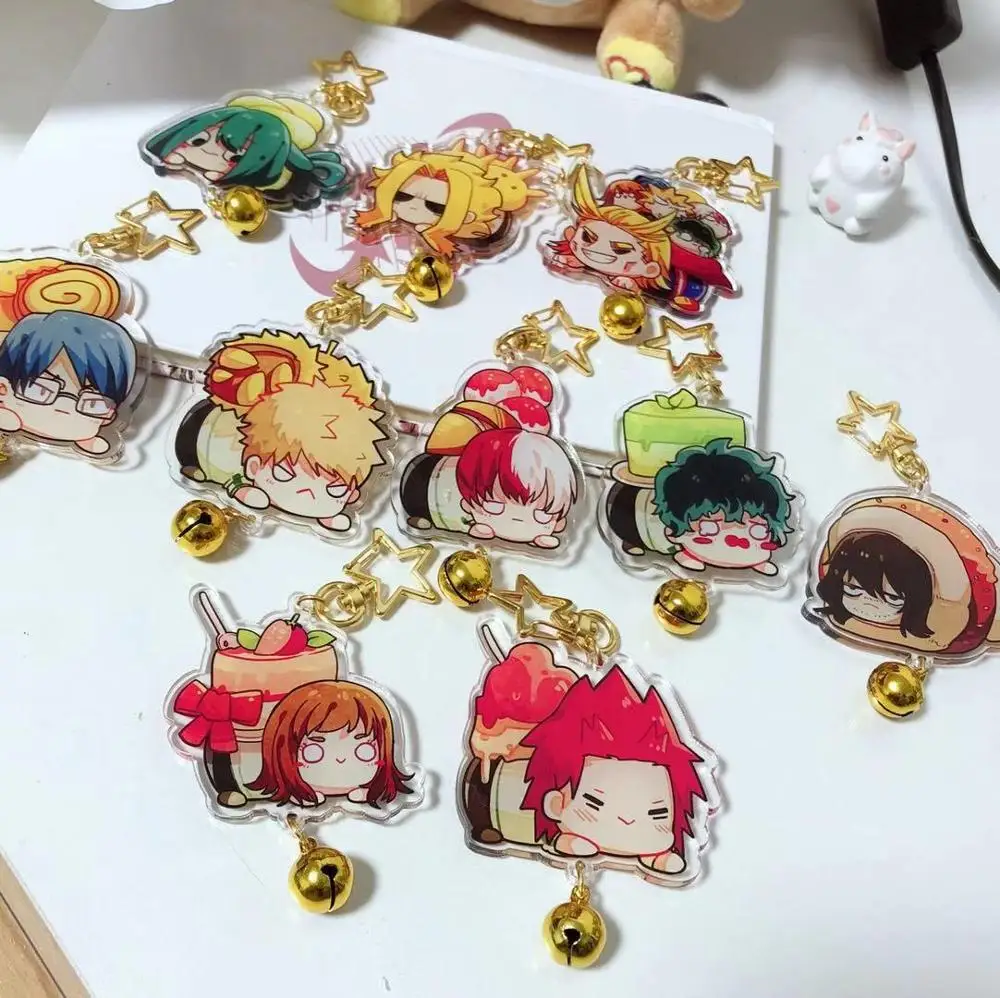 Брелок для косплея Todoroki Shoto Bakugou Katsuki OCHACO URARAKA акриловый брелок колокольчик с