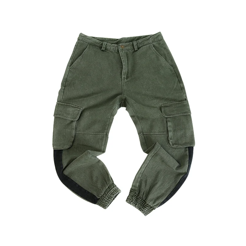 

Spring new cropped leg pants trousers pants men casual pants cotton fried snowflake washed trousers