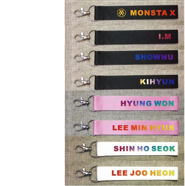 Брелок KPOP MONSTA X корейский брелок с именем веревка для телефона подвесная Ручная