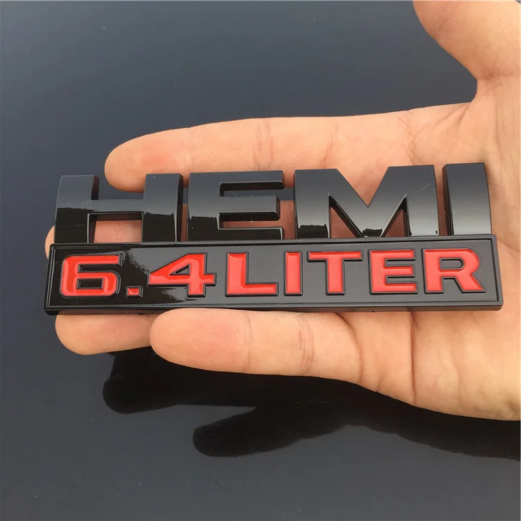 Black Glossy HEMI 6,4 литровые значки-наклейки Эмблемы - Название цвета: Black Glossy