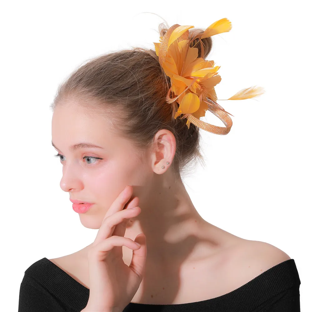 Повязка на голову женская золотистая элегантная Косынка петля Дерби свадебный