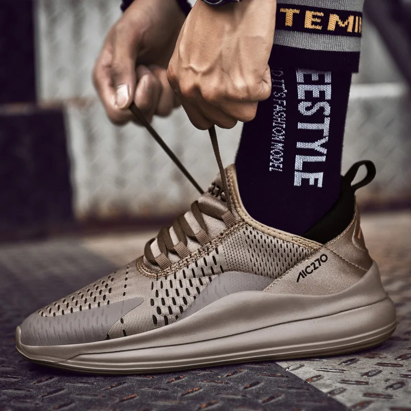 Мужские повседневные кроссовки на шнуровке дышащие из сетчатого материала 4 вида